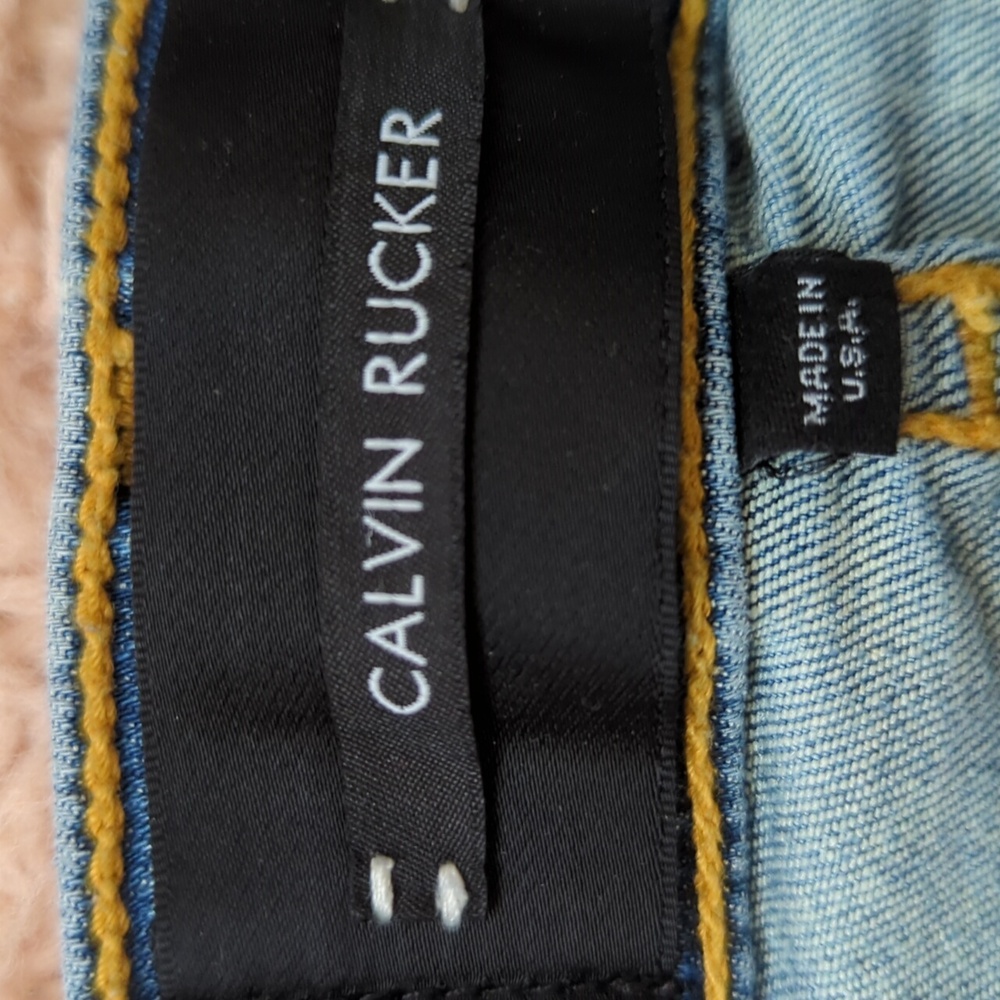 Calvin Rucker Blue Mid Rise Cropped Denim Jeans 2 - Picture 5 of 7